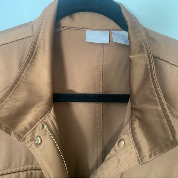 Chicos Silk Jacket With Belt - Picture 14 of 15